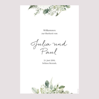 Begrüßungstafel Hochzeit Porträt 60 x 90 cm Natürlich Romantisch foto N° 2