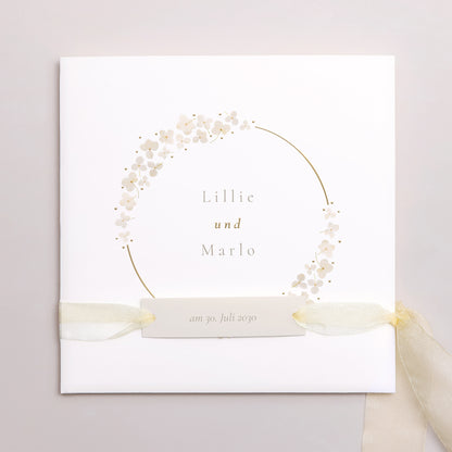 Hochzeitseinladung Quadratische Hülle, 3 Karten, Etikett foto N° 1