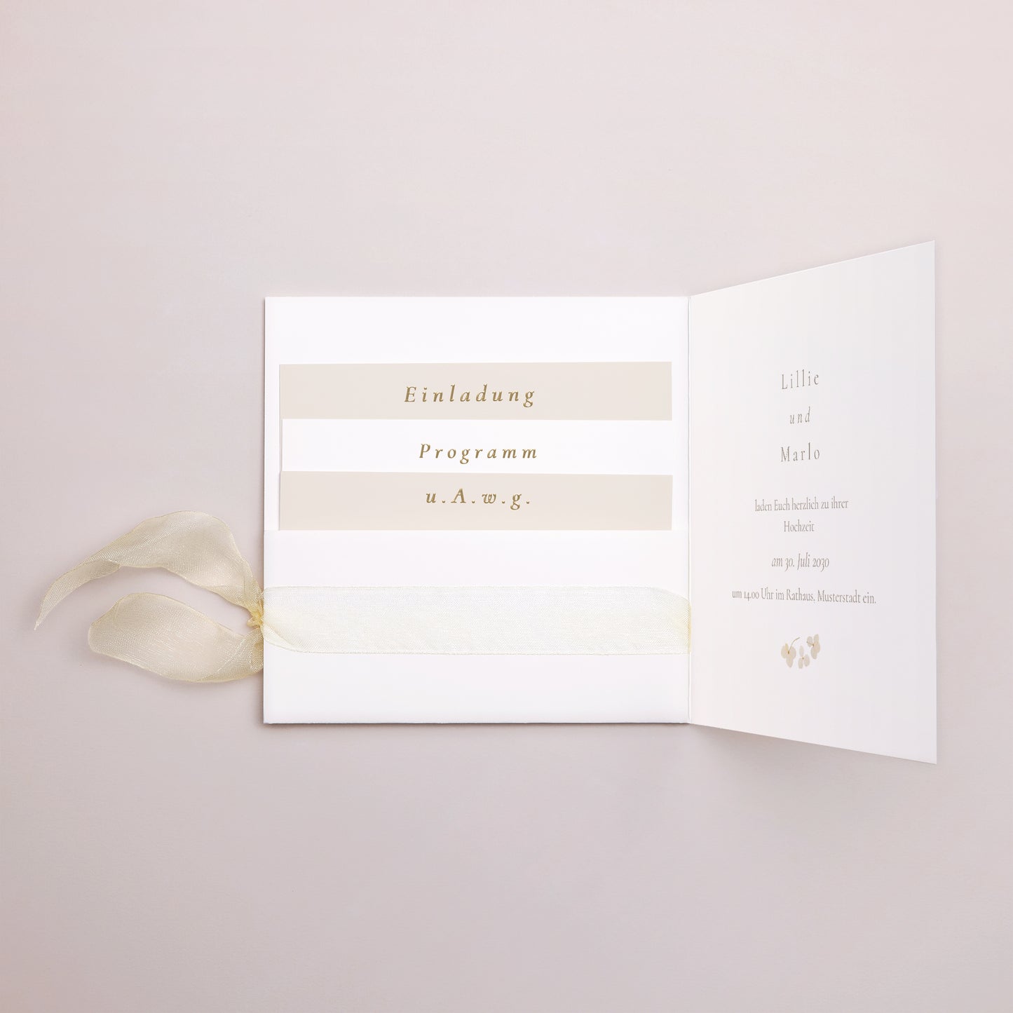 Hochzeitseinladung Quadratische Hülle, 3 Karten, Etikett foto N° 3