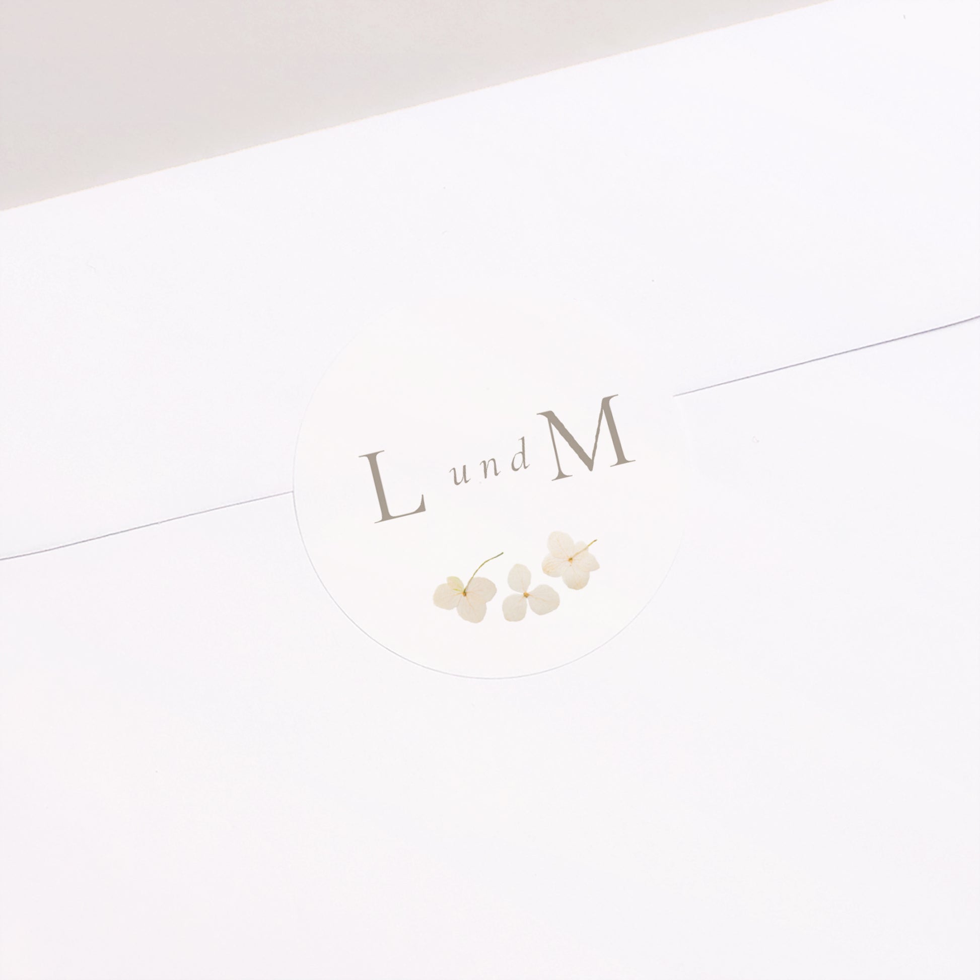 Sticker Hochzeit Rund Weiße Trockenblumen foto N° 2