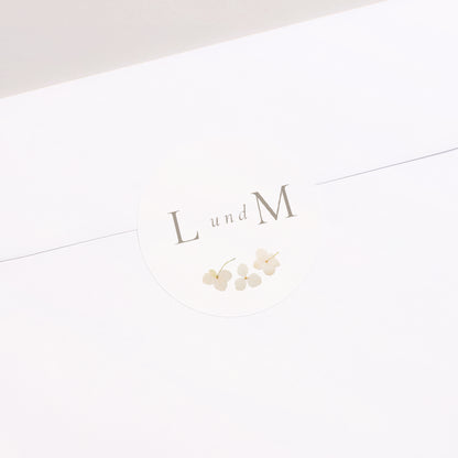 Sticker Hochzeit Rund Weiße Trockenblumen foto N° 2