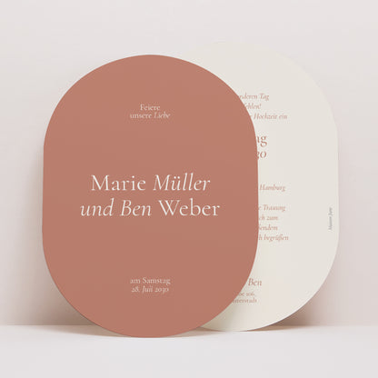 Hochzeitseinladung oval Elegante Typografie II foto N° 1