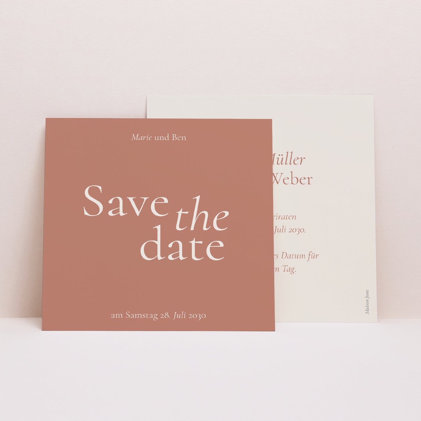 Save the date Karte Hochzeit Quadrat Elegante Typografie II foto N° 1
