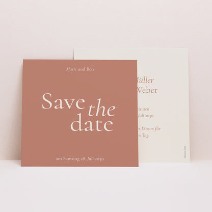 Save the date Karte Hochzeit Quadrat Elegante Typografie II foto N° 1