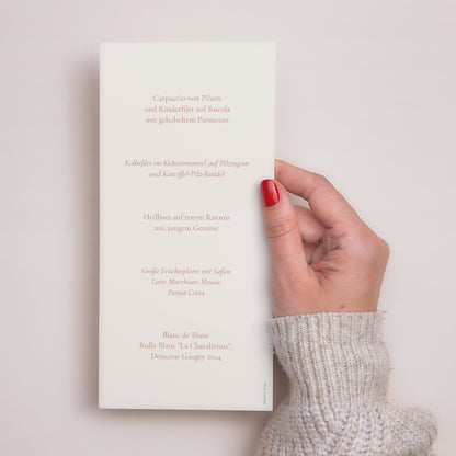 Menükarte Hochzeit Panoramatisches Porträt Elegante Typografie II foto N° 3