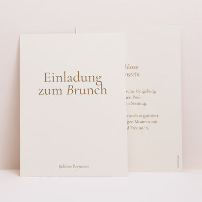 Einladungskarte Hochzeit Porträt Elegante Typografie II foto N° 1