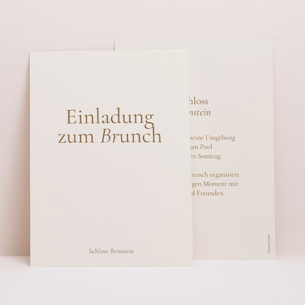 Einladungskarte Hochzeit Porträt Elegante Typografie II foto