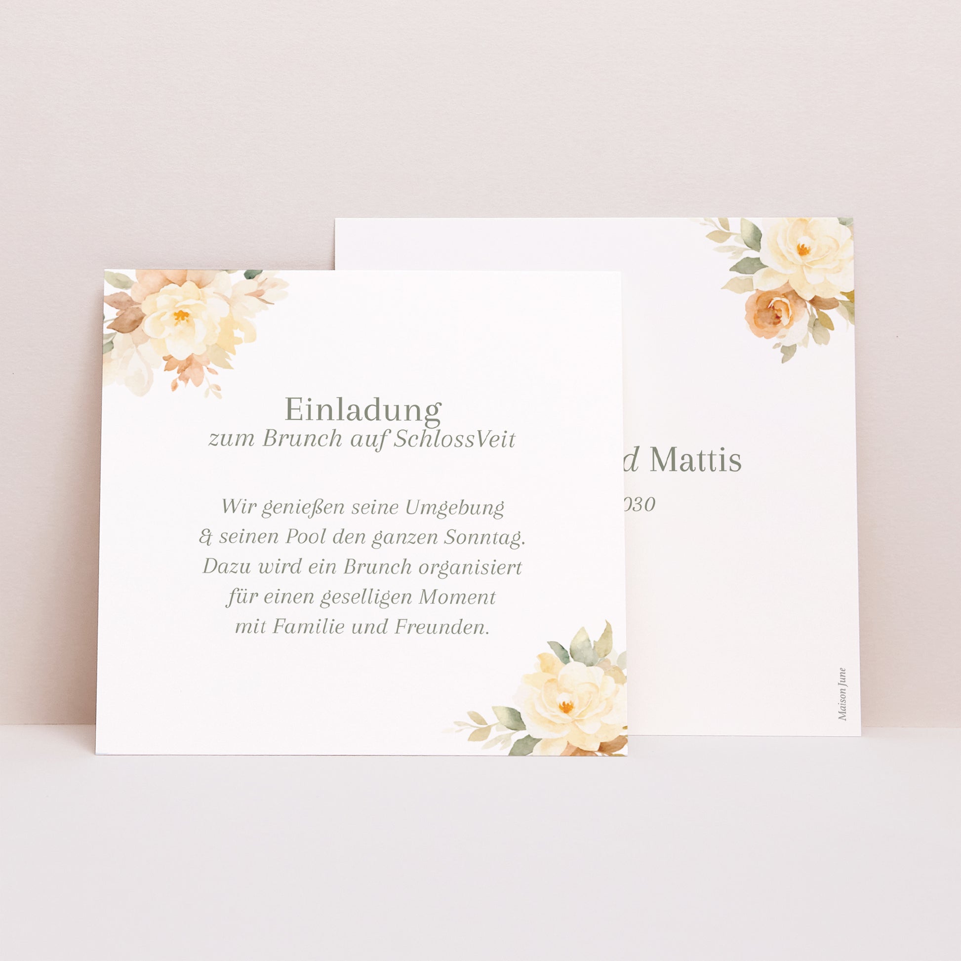 Einladungskarte Hochzeit Quadrat foto N° 1