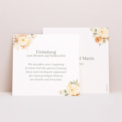Einladungskarte Hochzeit Quadrat foto N° 1
