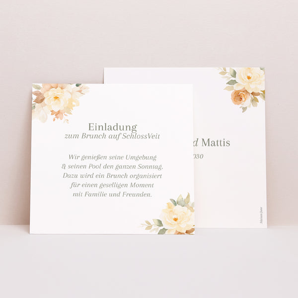 Einladungskarte Hochzeit Quadrat foto