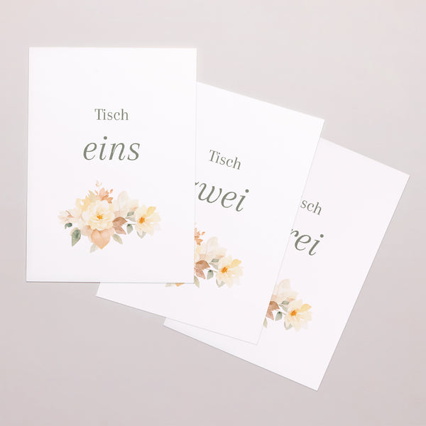 Tischnummern Hochzeit Rechteck foto
