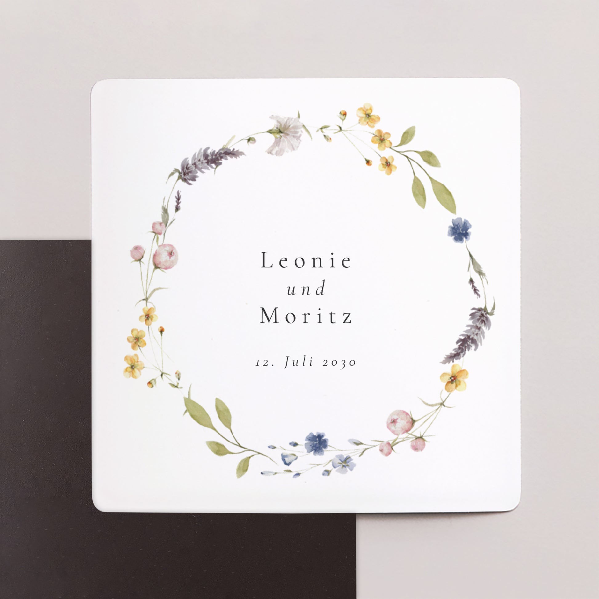 Save the date Karte Hochzeit Satz von 9, magnetisch. Ländlicher Blumenkranz foto N° 1