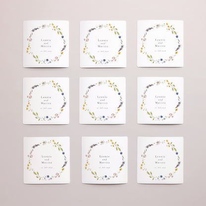 Save the date Karte Hochzeit Satz von 9, magnetisch. Ländlicher Blumenkranz foto N° 3