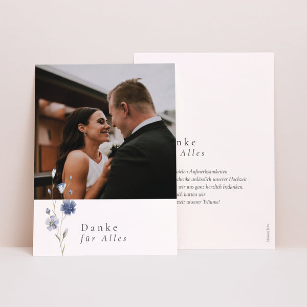 Dankeskarte Hochzeit Ländlicher Blumenkranz foto