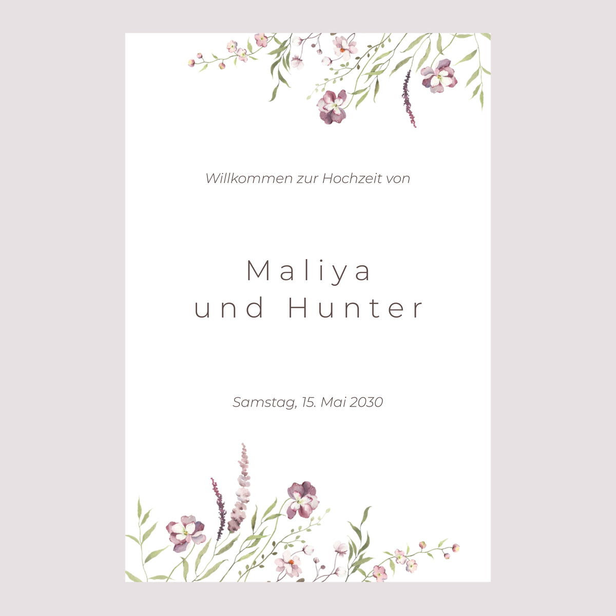 Begrüßungstafel Hochzeit Porträt 60 x 90 cm foto N° 2