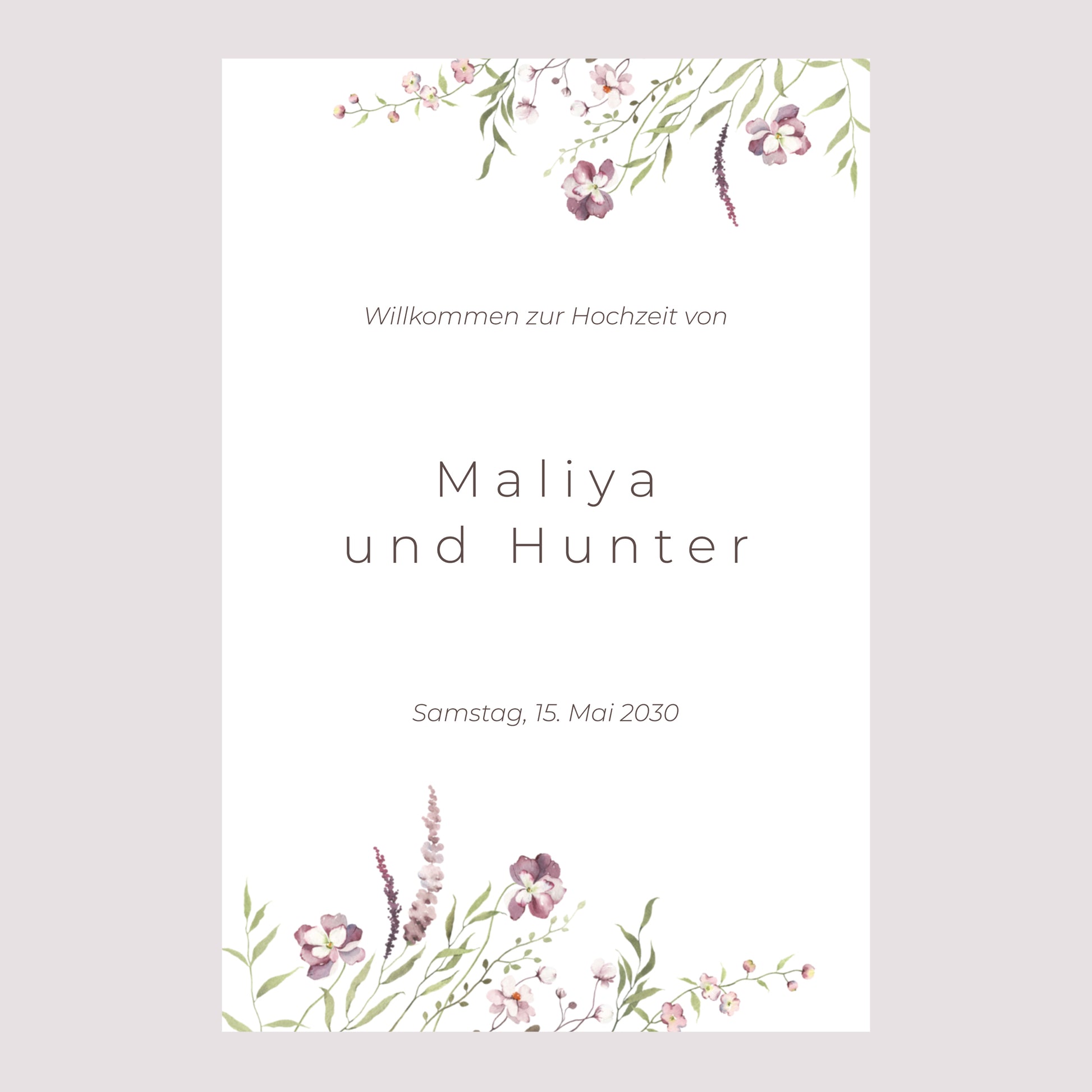 Begrüßungstafel Hochzeit Porträt 60 x 90 cm foto N° 2