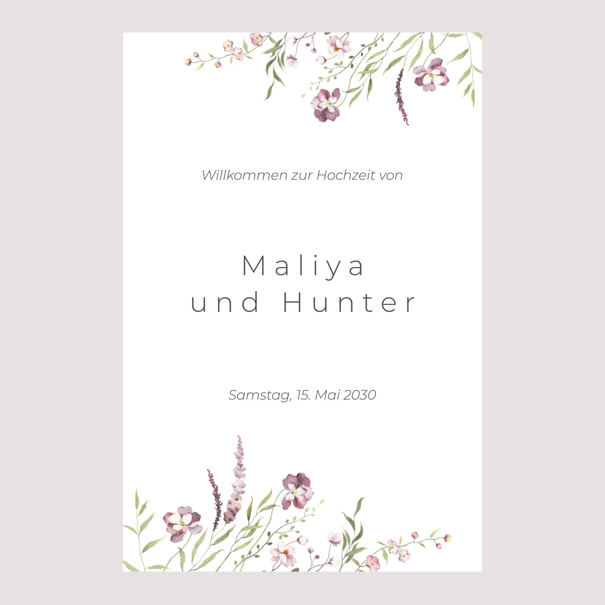 Begrüßungstafel Hochzeit Porträt 60 x 90 cm foto N° 2