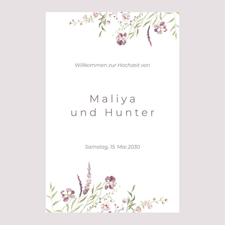 Begrüßungstafel Hochzeit Porträt 60 x 90 cm