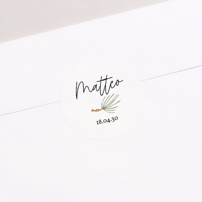 Sticker Geburt Rund Die Tiere des Waldes foto N° 2