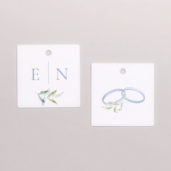 Vorgelochtes Etikett Hochzeit quadratisch Vintage Emblem foto