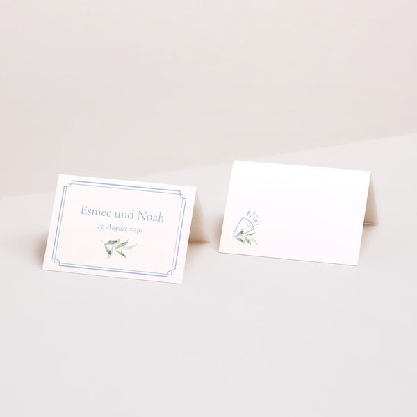 Tischkarten Hochzeit Quer Vintage Emblem foto