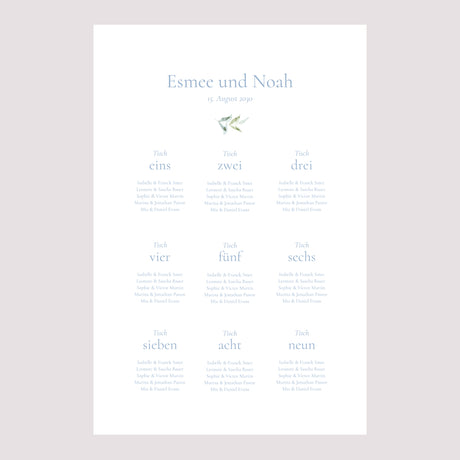 Sitzplan Hochzeit Porträt Vintage Emblem