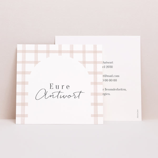 Antwortkarte Hochzeit Quadrat foto
