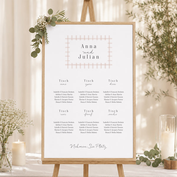 Sitzplan Hochzeit Porträt Auf dem Land foto