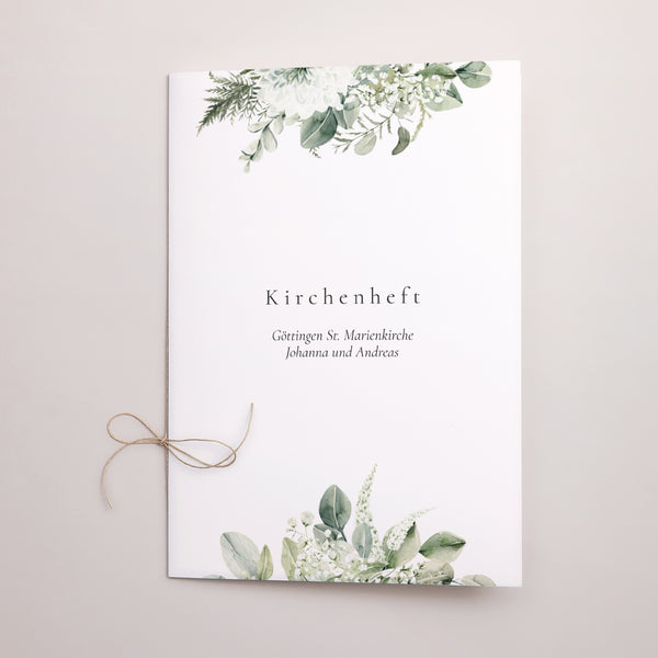 Kirchenheft Hochzeit Doppelflügel Pflanzliche Einrahmung foto