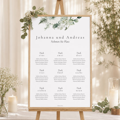 Sitzplan Hochzeit Porträt Pflanzliche Einrahmung foto N° 1