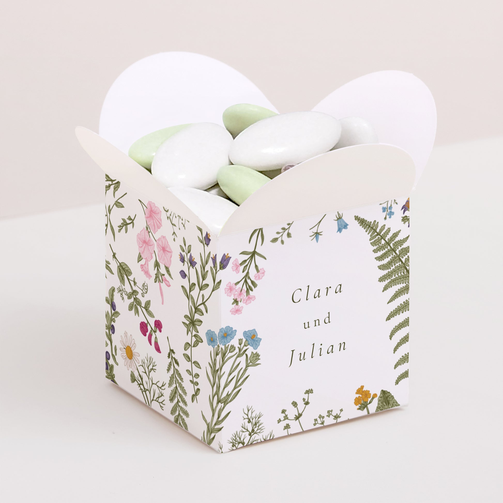 Geschenkbox Hochzeit Schmetterlingsöffnung Vintage Krone foto N° 1