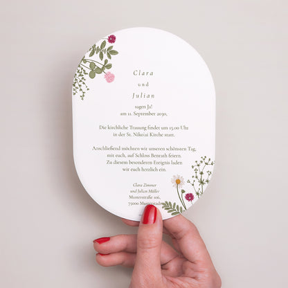 Hochzeitseinladung oval Vintage Krone foto N° 3