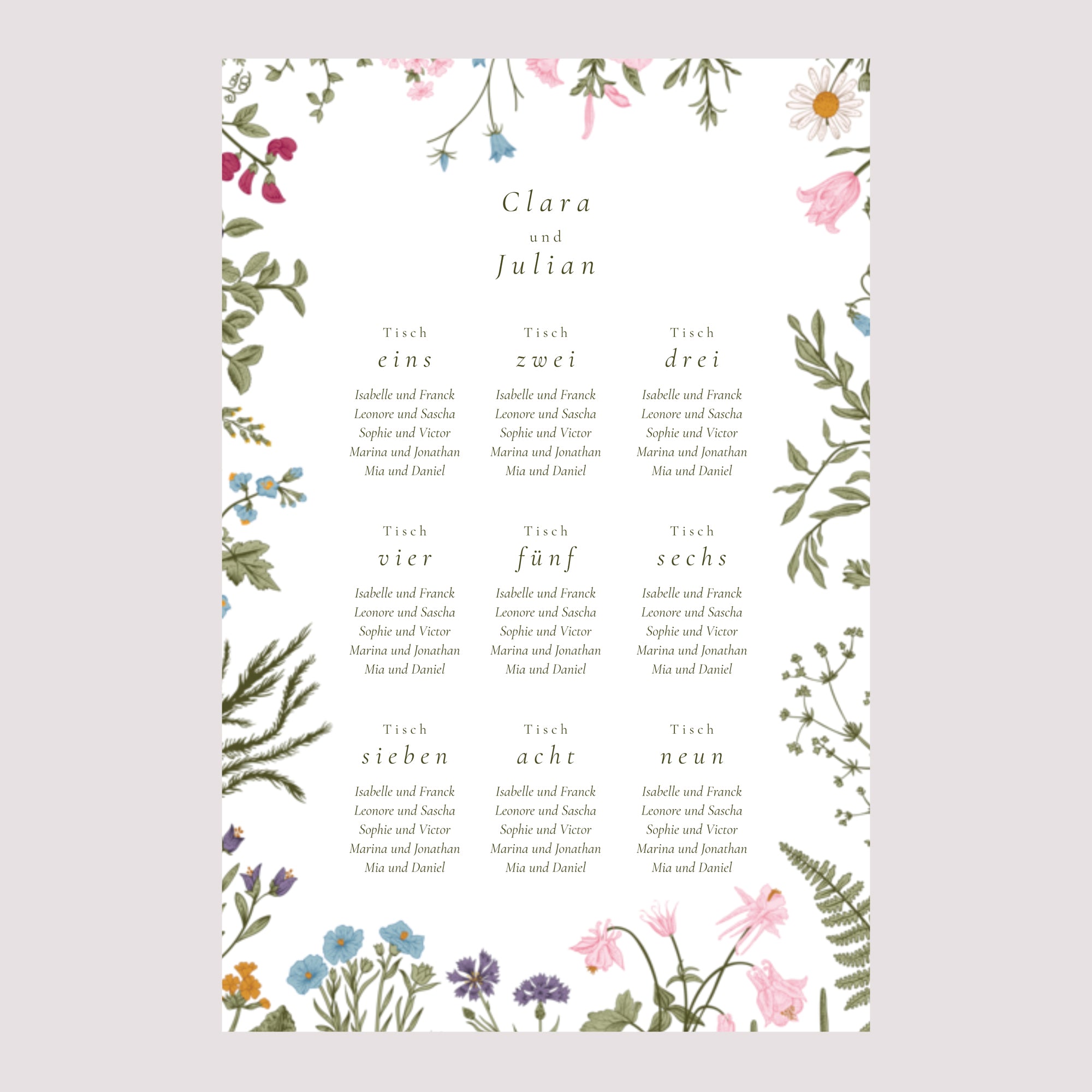 Sitzplan Hochzeit Porträt 60 x 90 cm Vintage Krone foto N° 2