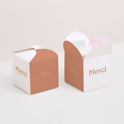 Geschenkbox Hochzeit Schmetterlingsöffnung Typo terracotta foto N° 2