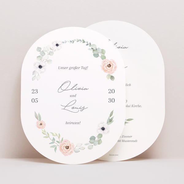 Hochzeitseinladung oval foto