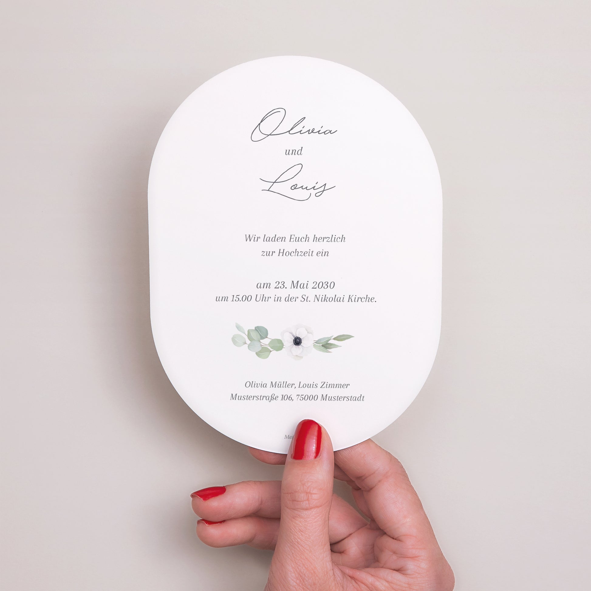 Hochzeitseinladung oval foto N° 3