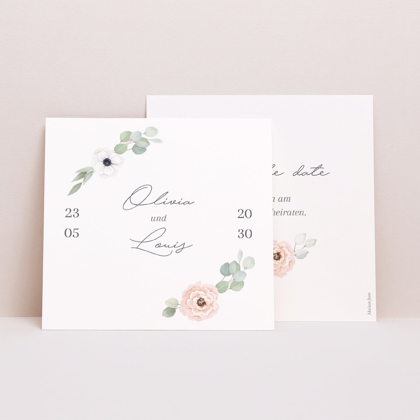 Save the date Karte Hochzeit Quadrat foto N° 1