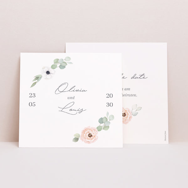 Save the date Karte Hochzeit Quadrat foto
