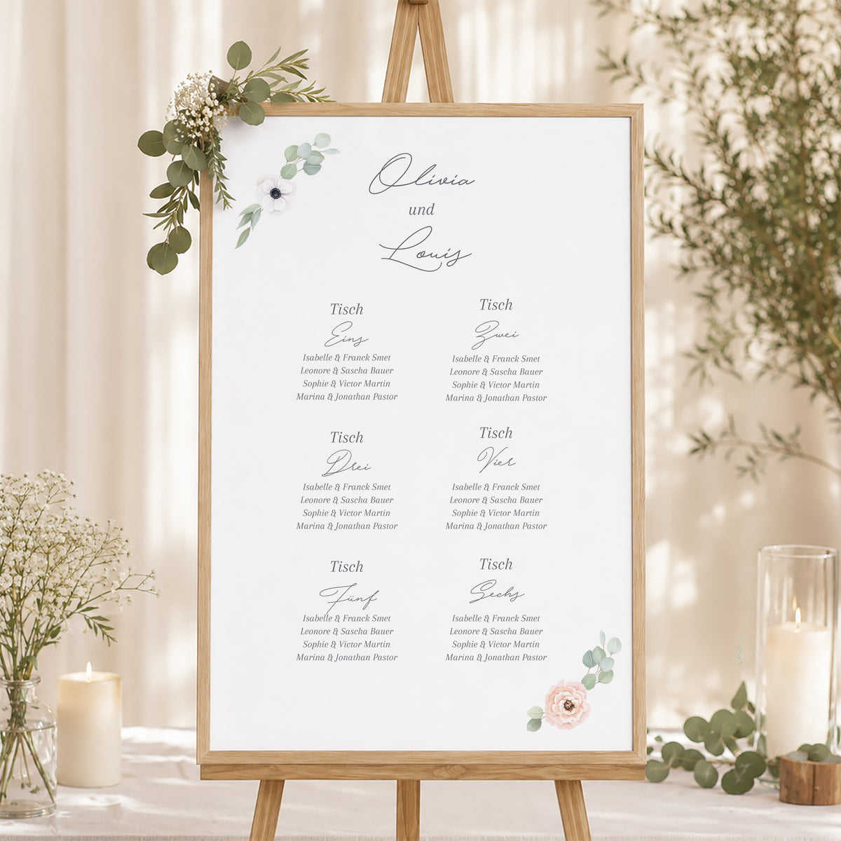 Sitzplan Hochzeit Porträt Romantik foto N° 1