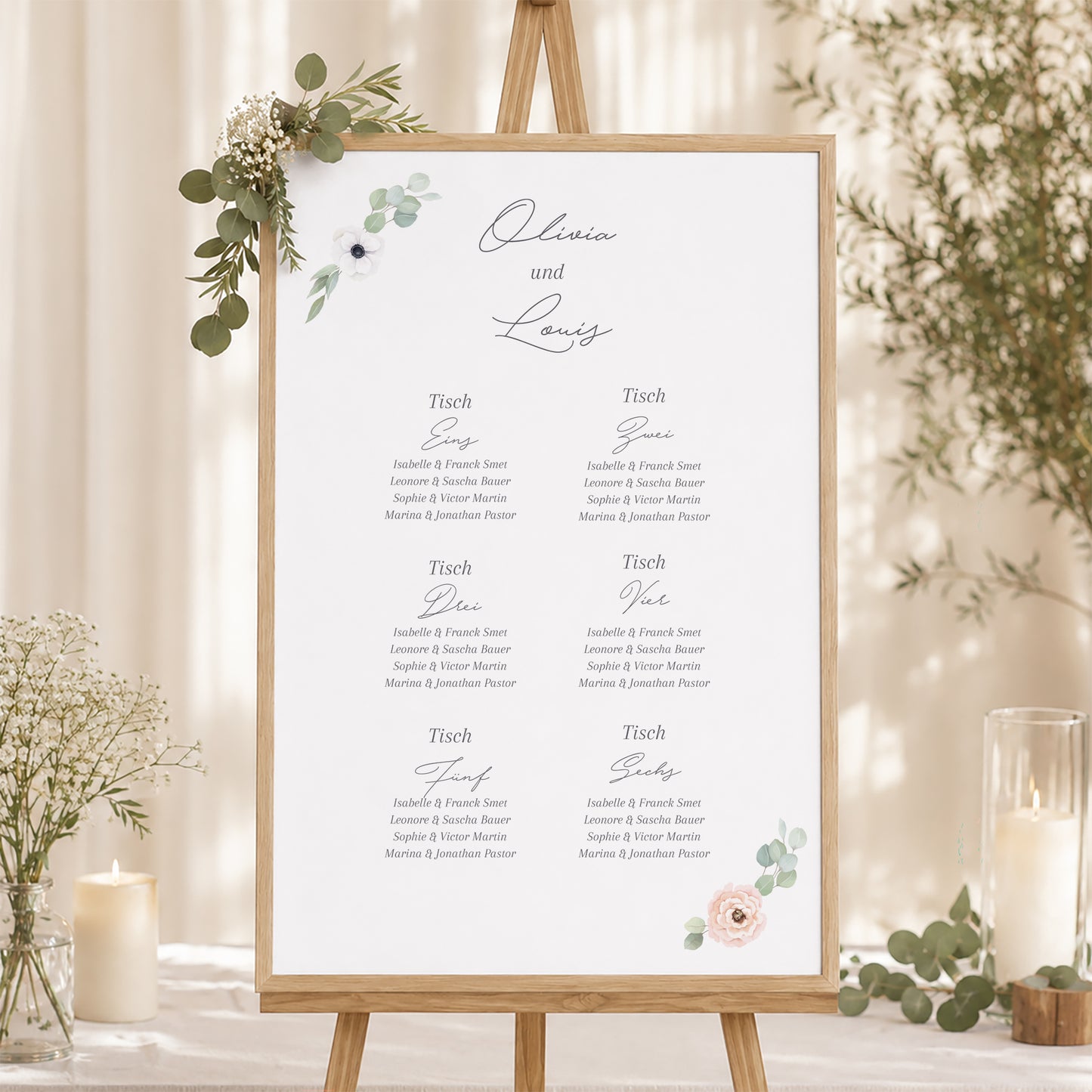 Sitzplan Hochzeit Porträt Romantik foto N° 1
