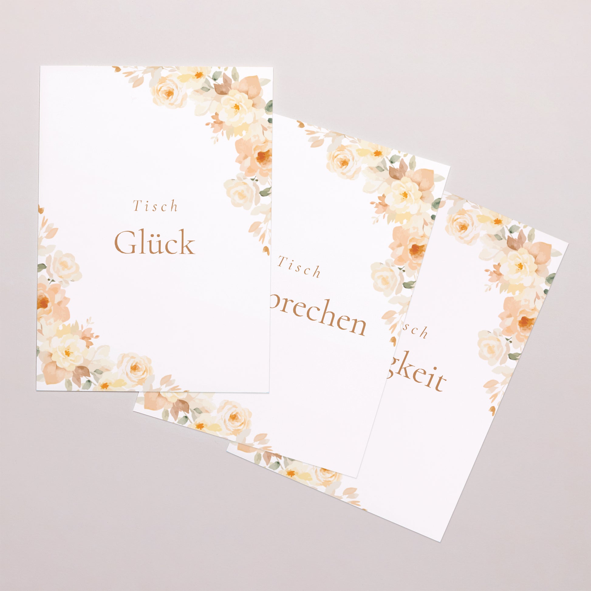 Tischnummern Hochzeit Rechteck Blumiges Täschchen foto N° 1