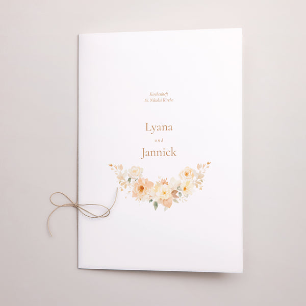 Kirchenheft Hochzeit Doppelflügel Blumiges Täschchen foto