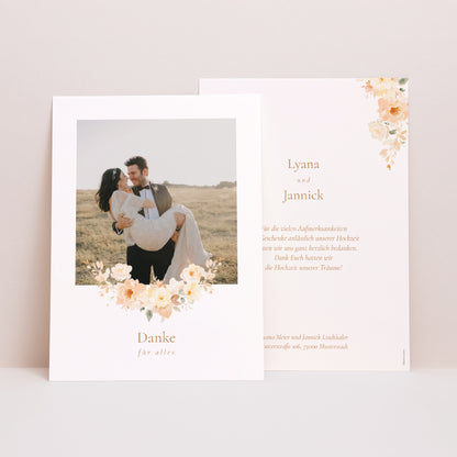 Dankeskarte Hochzeit Blumiges Täschchen foto N° 1