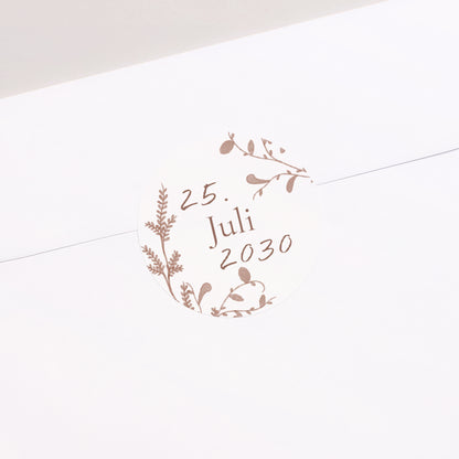 Sticker Hochzeit Rund Elegante vergoldete Krone foto N° 2