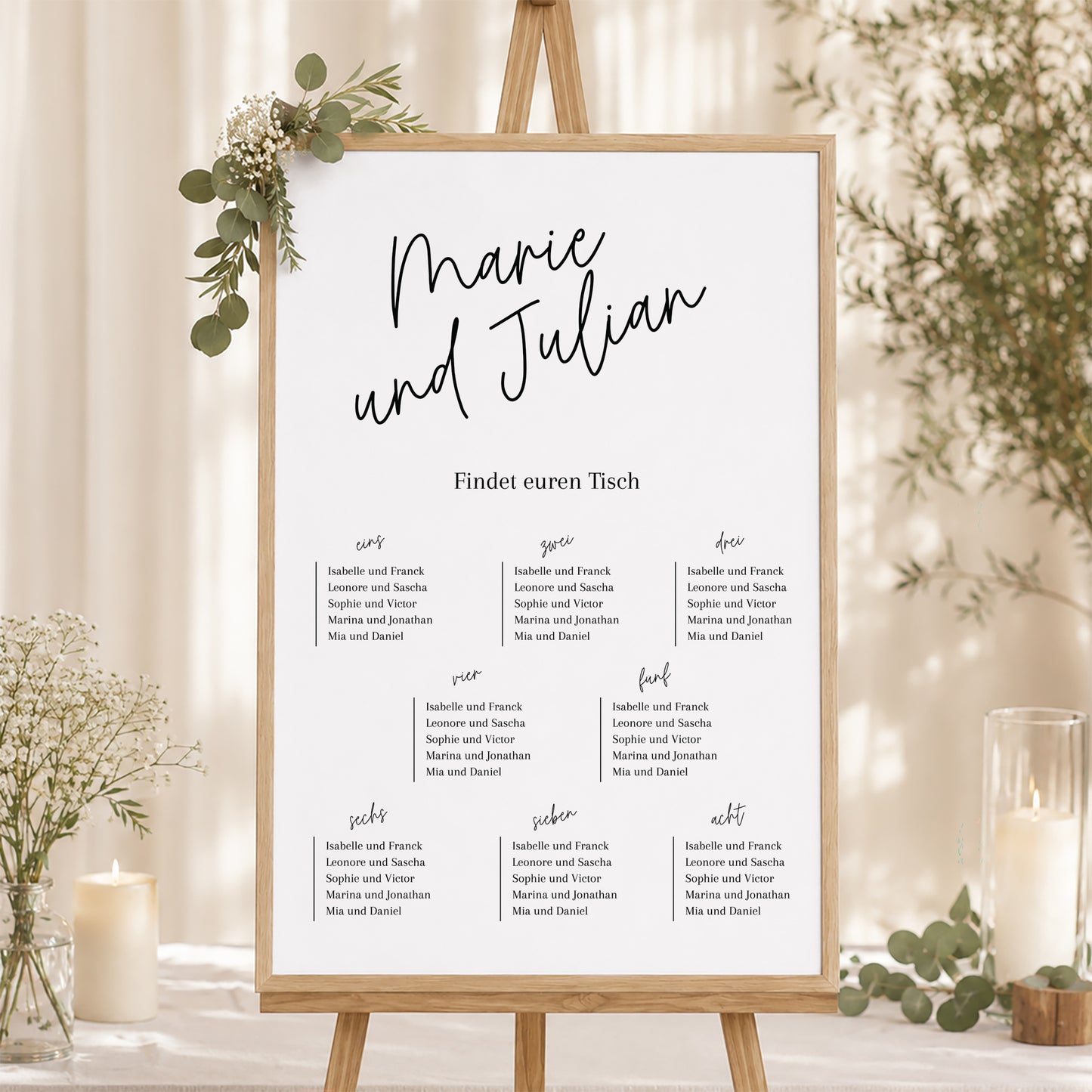 Sitzplan Hochzeit Porträt Pacôme foto N° 1