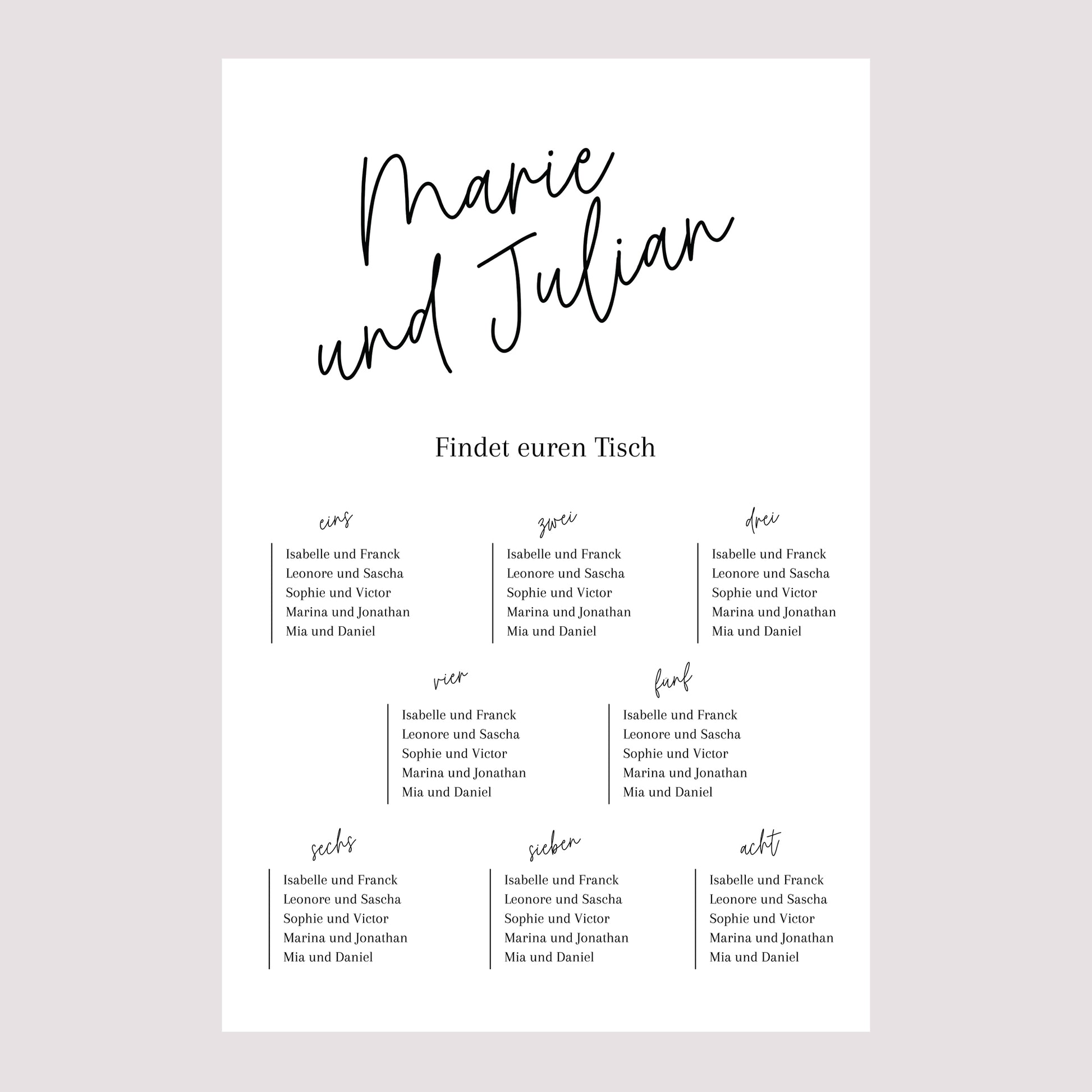 Sitzplan Hochzeit Porträt Pacôme foto N° 2