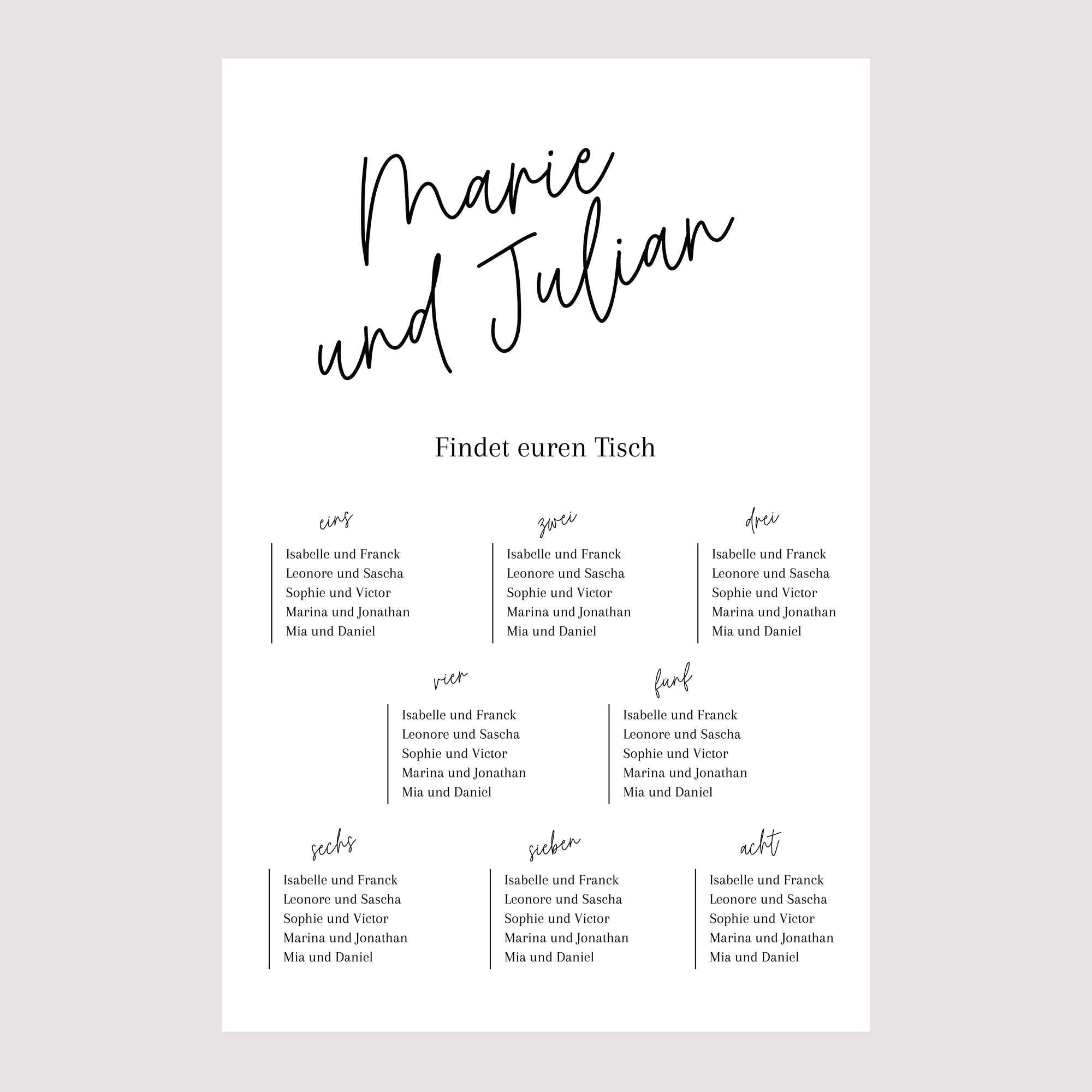 Sitzplan Hochzeit Porträt Pacôme foto N° 2