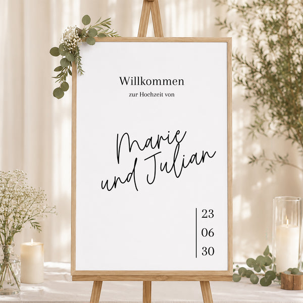 Begrüßungstafel Hochzeit Porträt 60 x 90 cm Pacôme foto