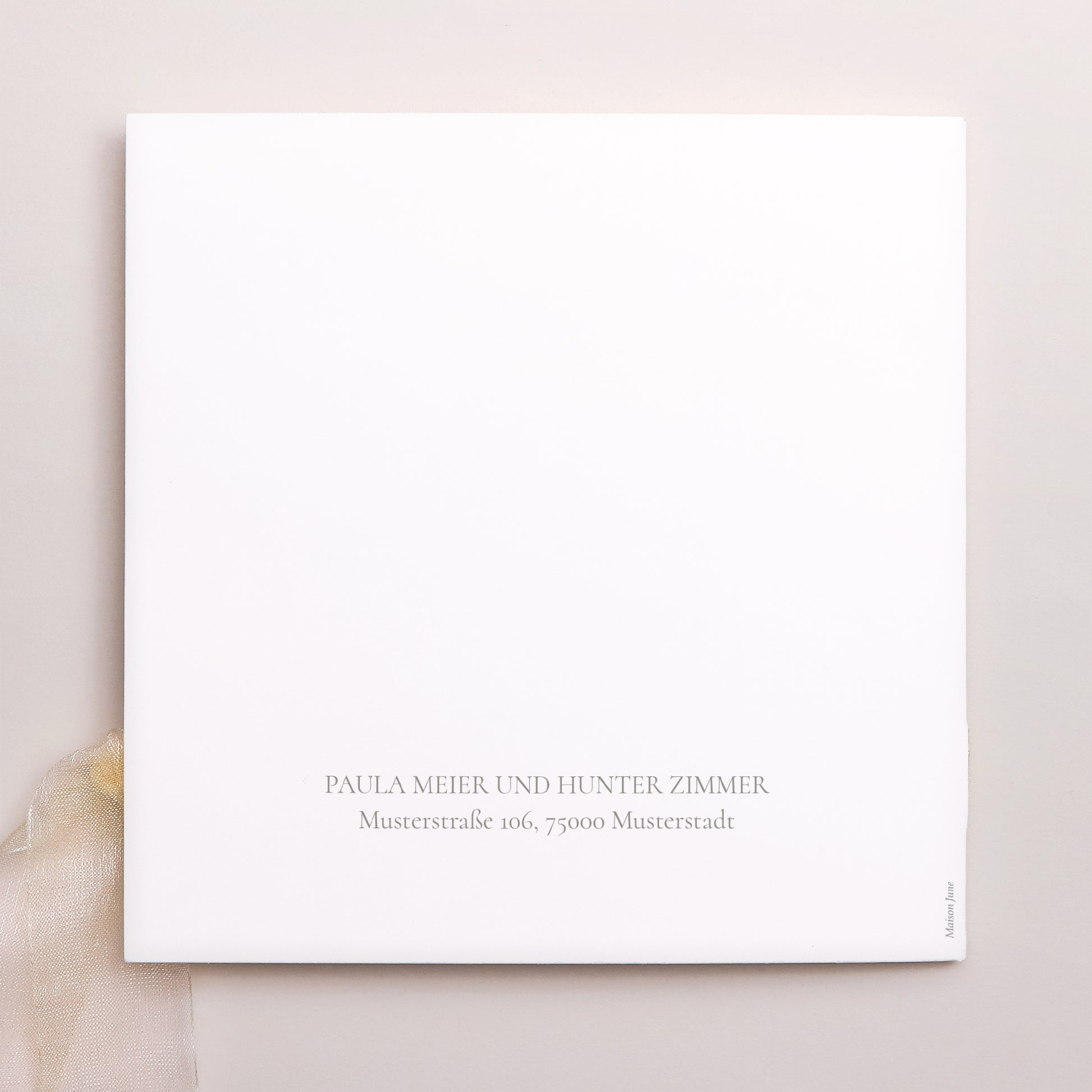Hochzeitseinladung Quadratische Hülle, 3 Karten, Etikett foto N° 4