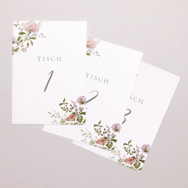 Tischnummern Hochzeit Rechteck foto
